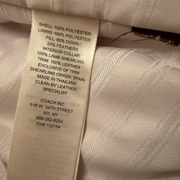 Coach Down Puffer Jacket 83128 Shearing collar plaid leather tattersall Large - Picture 6 of 13